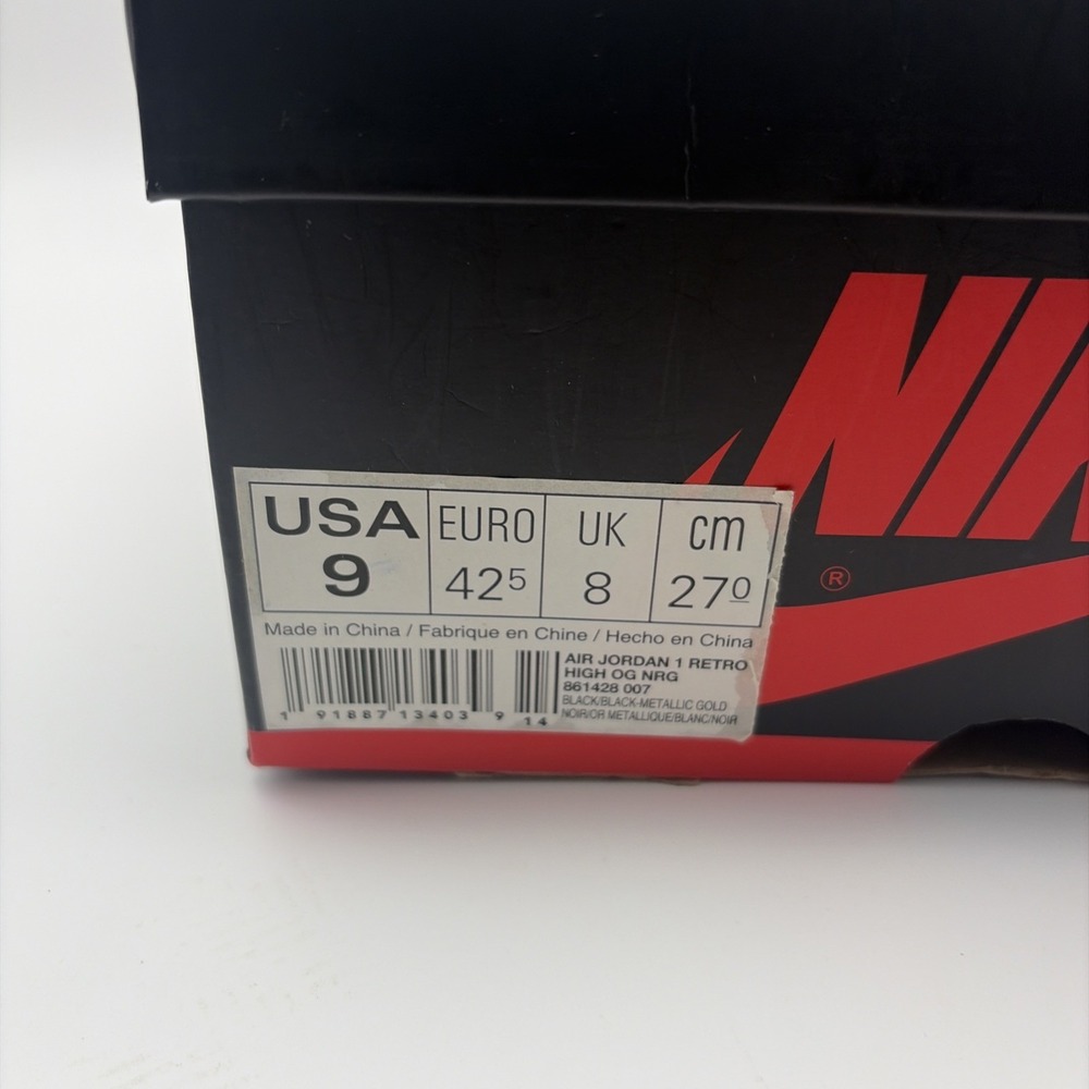 Size 9 - Air Jordan 1 Retro OG NRG High Gold Toe (861428-007) - Picture 10 of 10